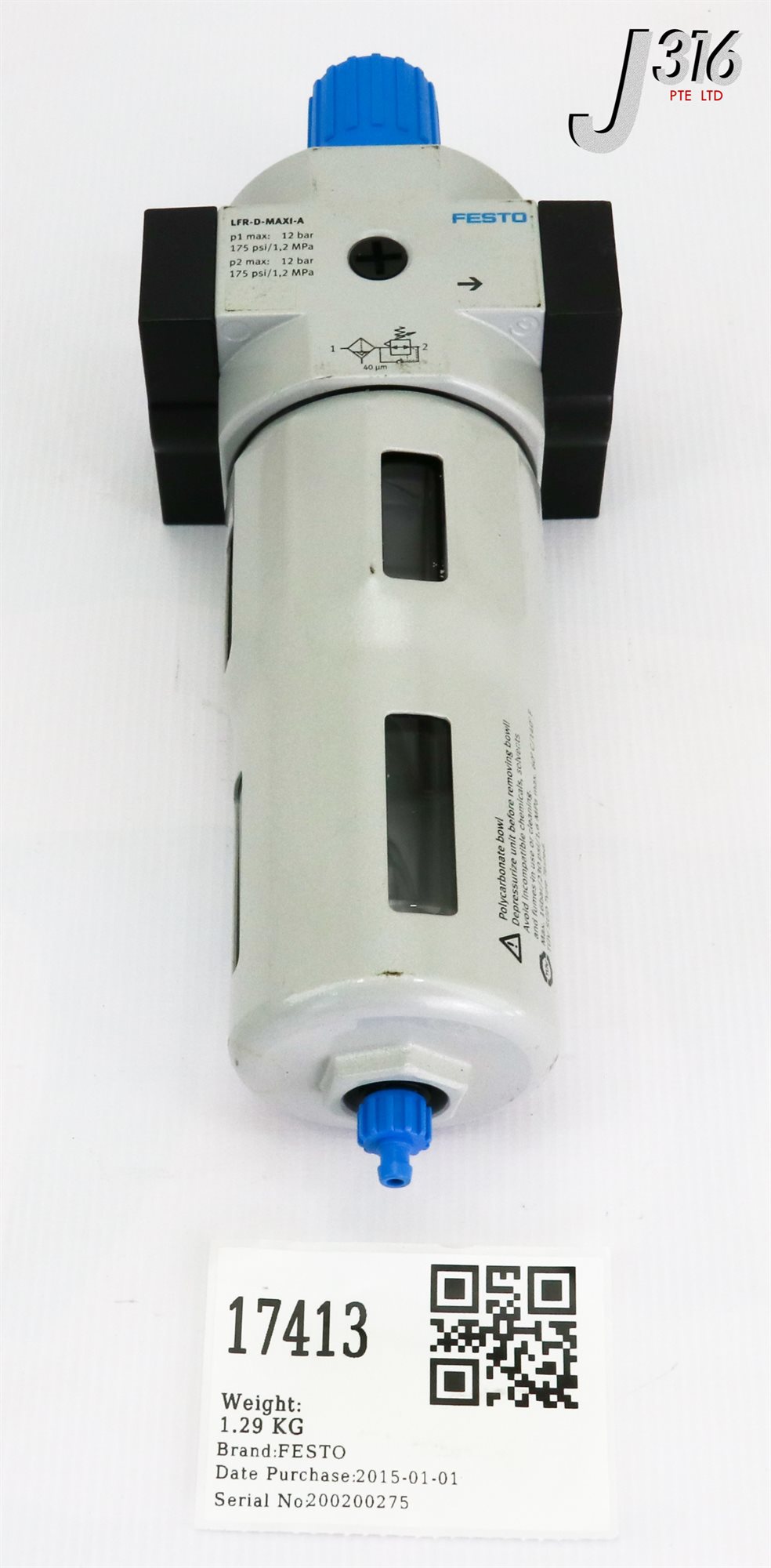 のん 17413 FESTO PNEUMATIC FILTER REGULATOR LFR-D-MAXI-A | eBay